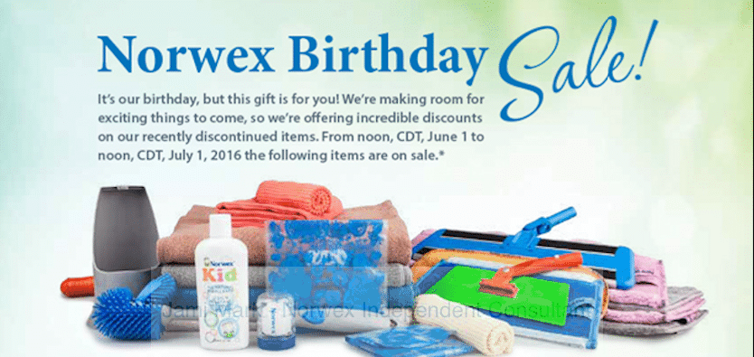 Norwex birthday sale discontinued items