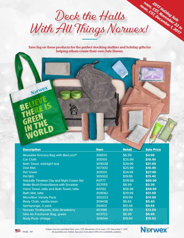 2017 Norwex Black Friday and Holiday Sale