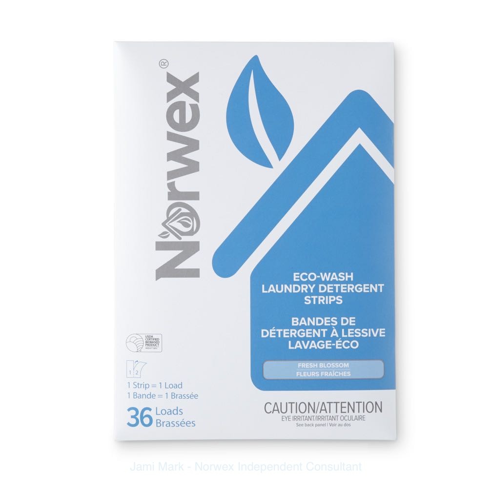 Norwex laundry detergent strips packaging
