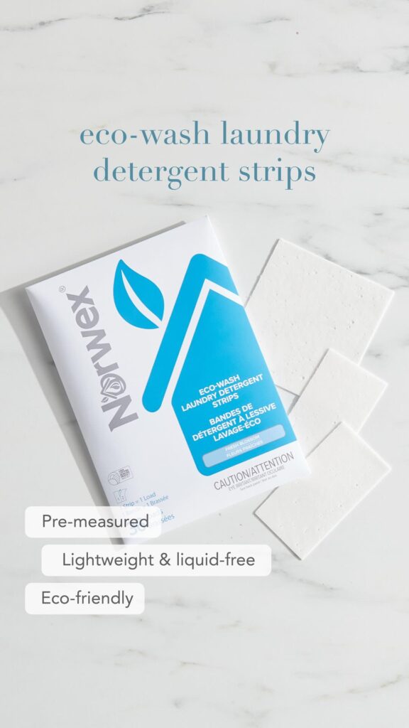 Norwex Laundry detergent strips on counter